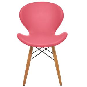 Aykan Ofis Renda Pembe Sandalye-Doğal Ahşap Ayaklı