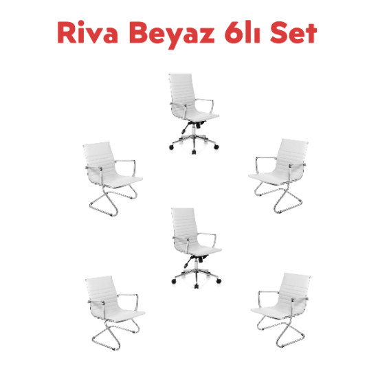 Aykan Ofis Riva Beyaz 6 lı Set