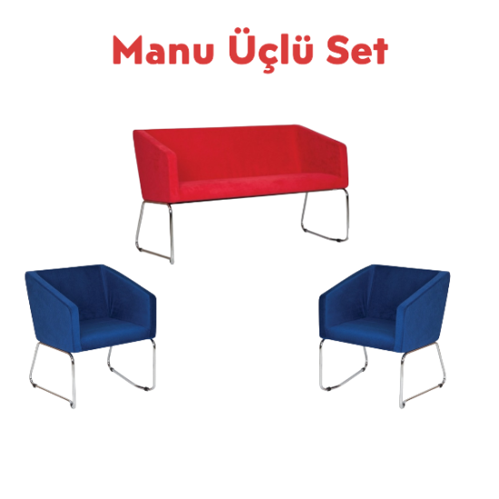 Manu Kanepe Seti | 1 İkili ve 2 Tekli Koltuk Takımı