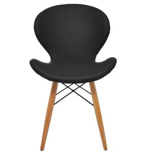 Aykan Ofis Renda Siyah Sandalye-Doğal Ahşap Ayaklı